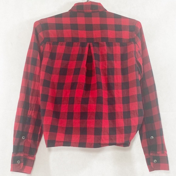 Madewell Flannel Tie-Front Shirt in Buffalo Check Size XS - Picture 4 of 7